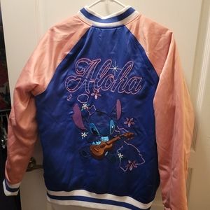 Disney Lilo and Stitch pink and blue bomber jacket- XL